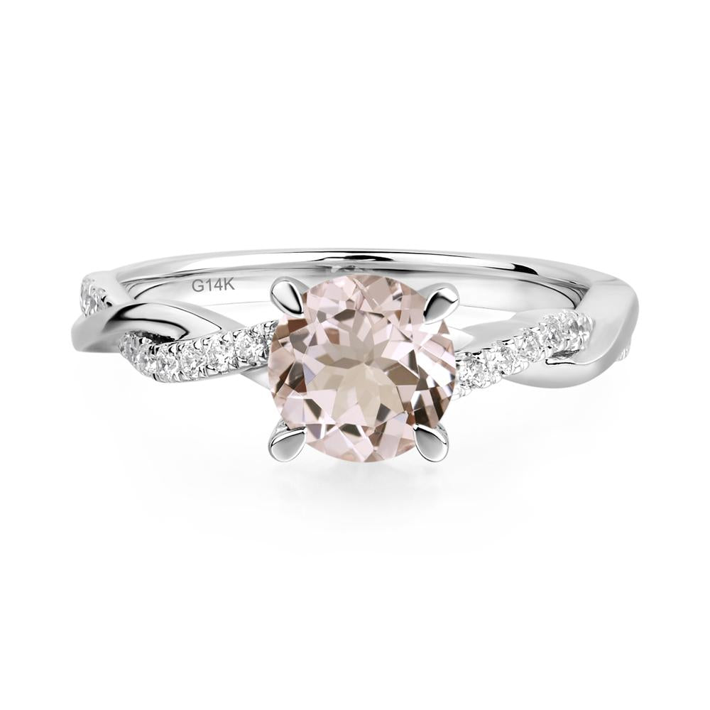 Morganite Twist Ring - LUO Jewelry #metal_14k white gold