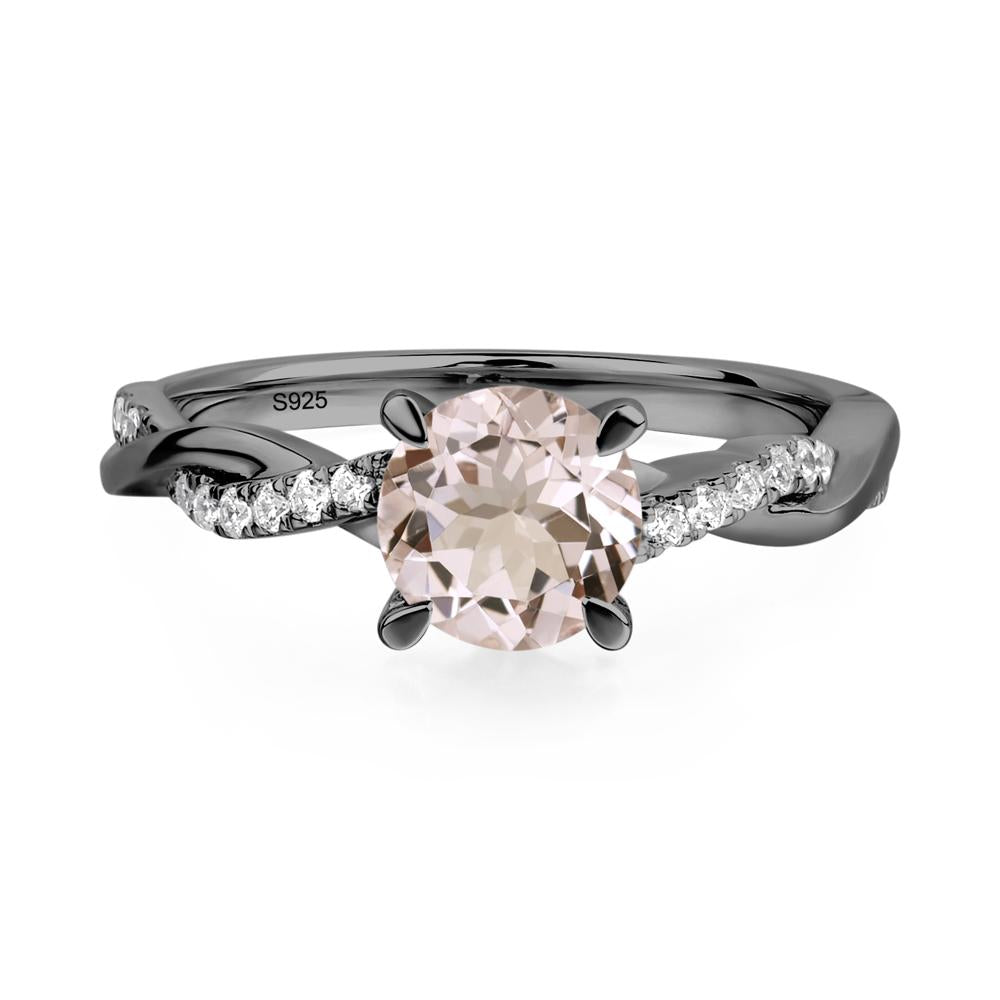 Morganite Twist Ring - LUO Jewelry #metal_black finish sterling silver