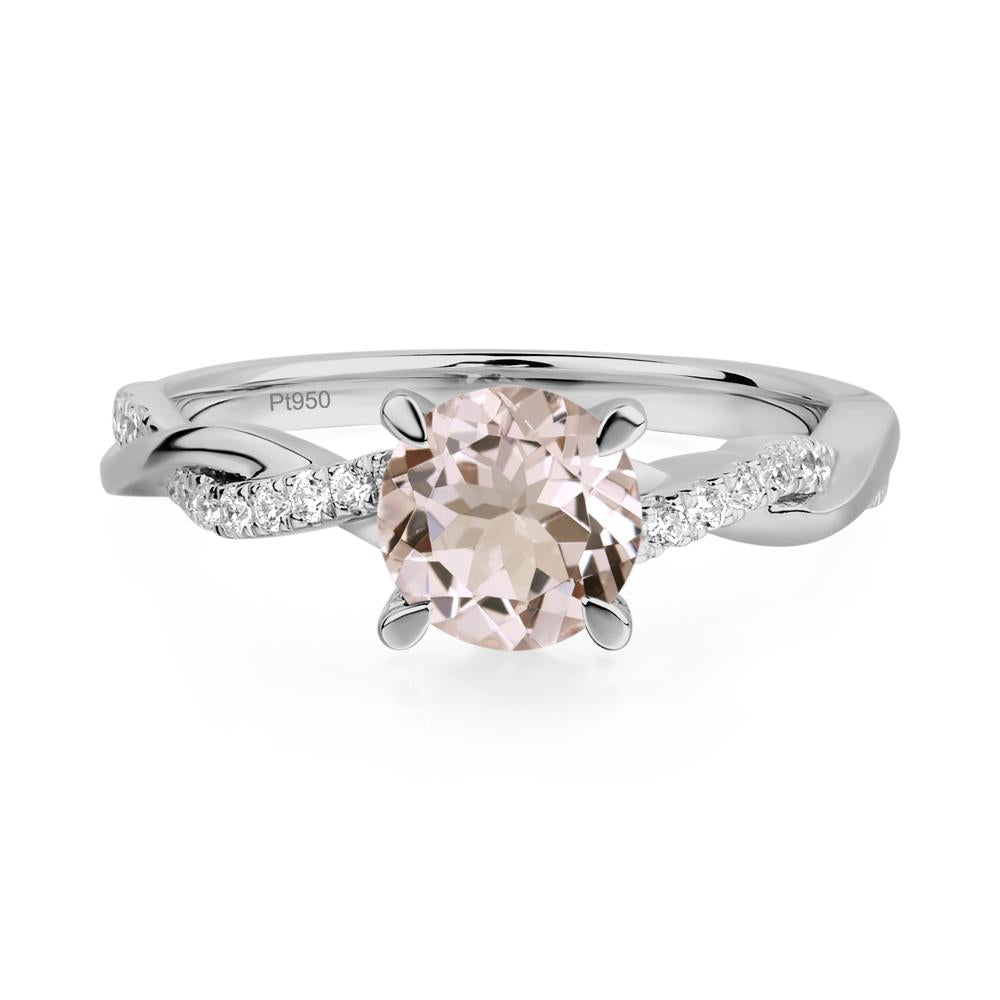 Morganite Twist Ring - LUO Jewelry #metal_platinum