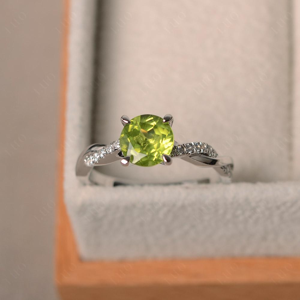 Peridot Twisted Engagement Ring - LUO Jewelry 