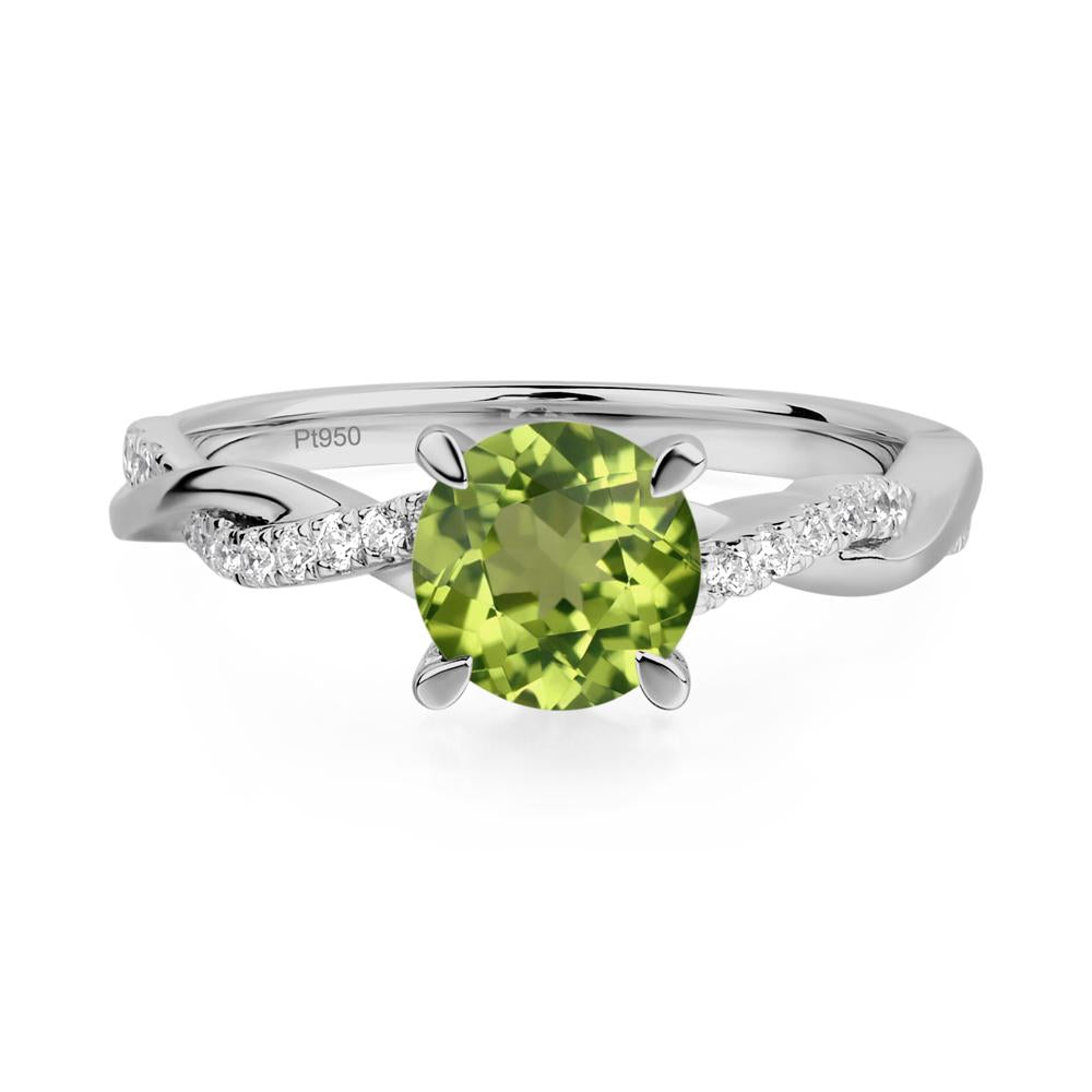 Peridot Twisted Engagement Ring - LUO Jewelry #metal_platinum