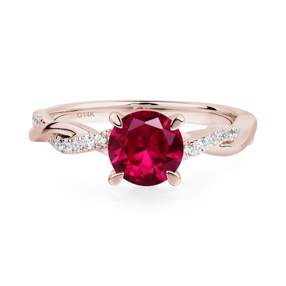 Ruby Twist Ring - LUO Jewelry #metal_14k rose gold