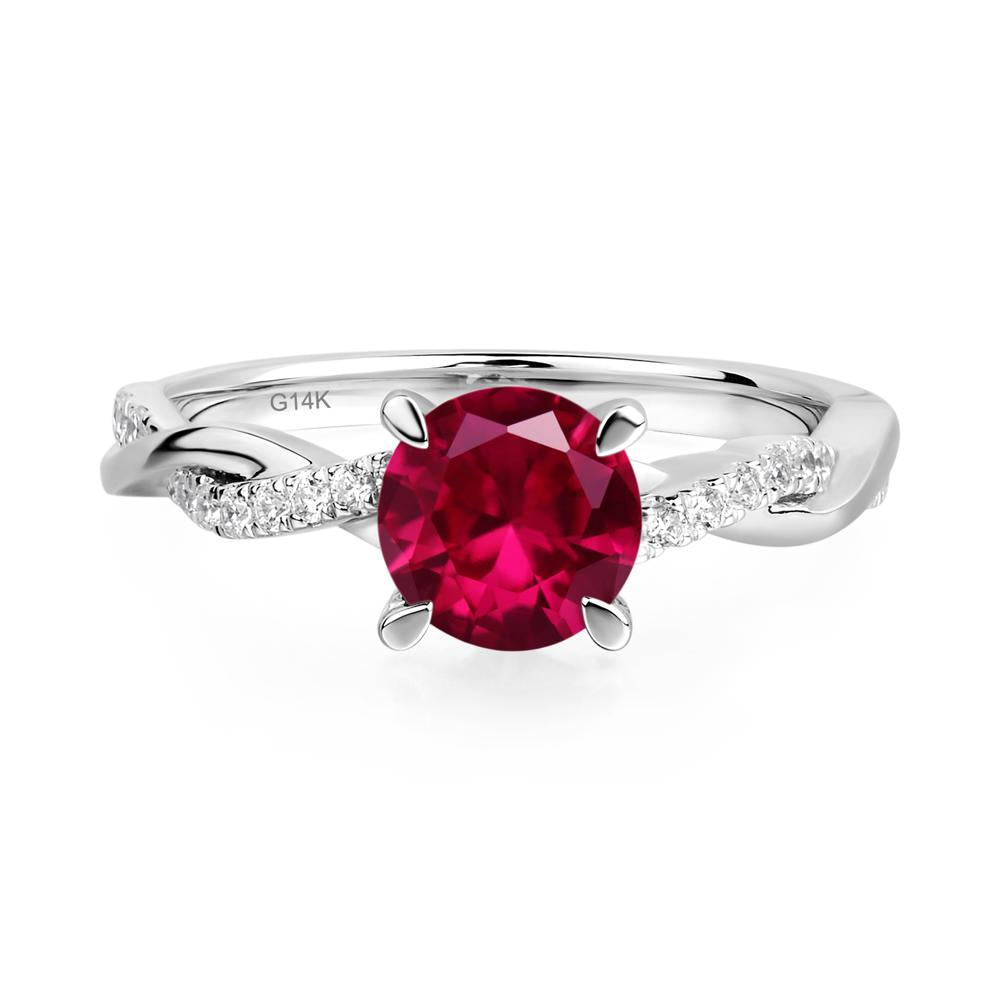 Ruby Twist Ring - LUO Jewelry #metal_14k white gold