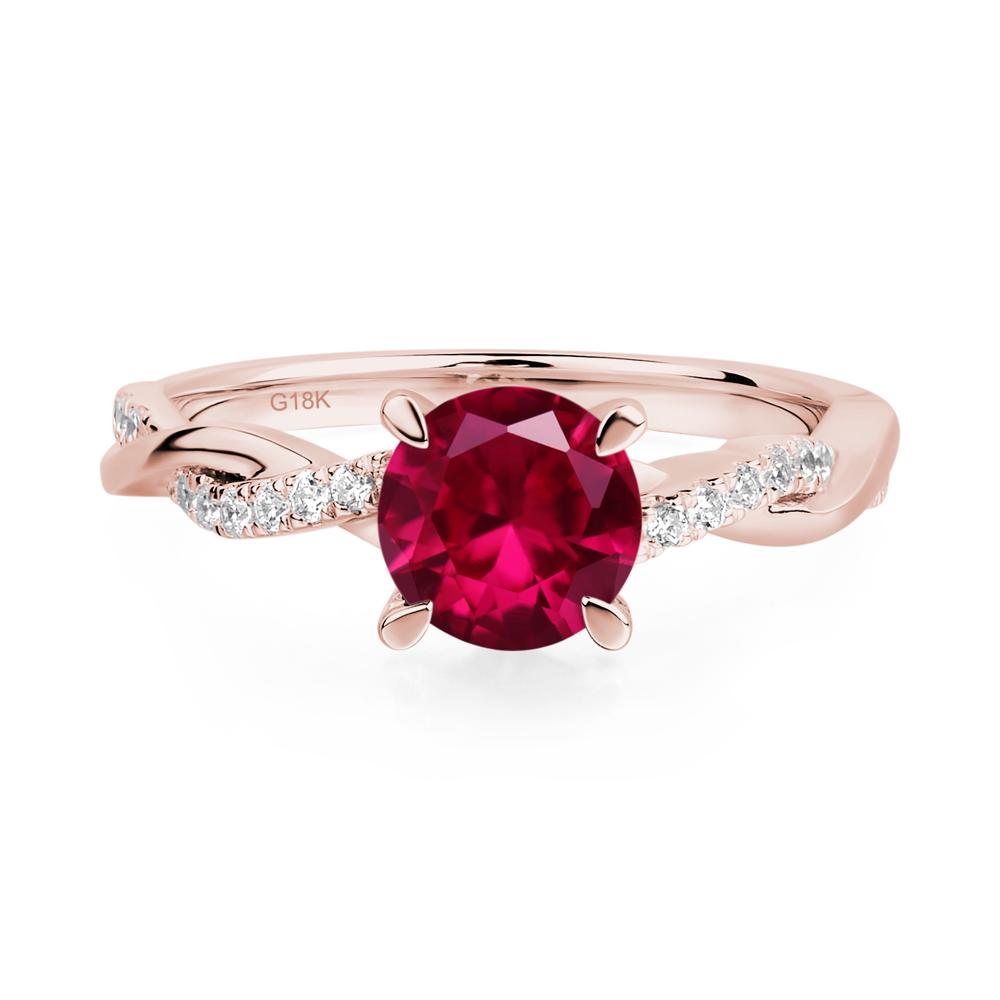 Ruby Twist Ring - LUO Jewelry #metal_18k rose gold