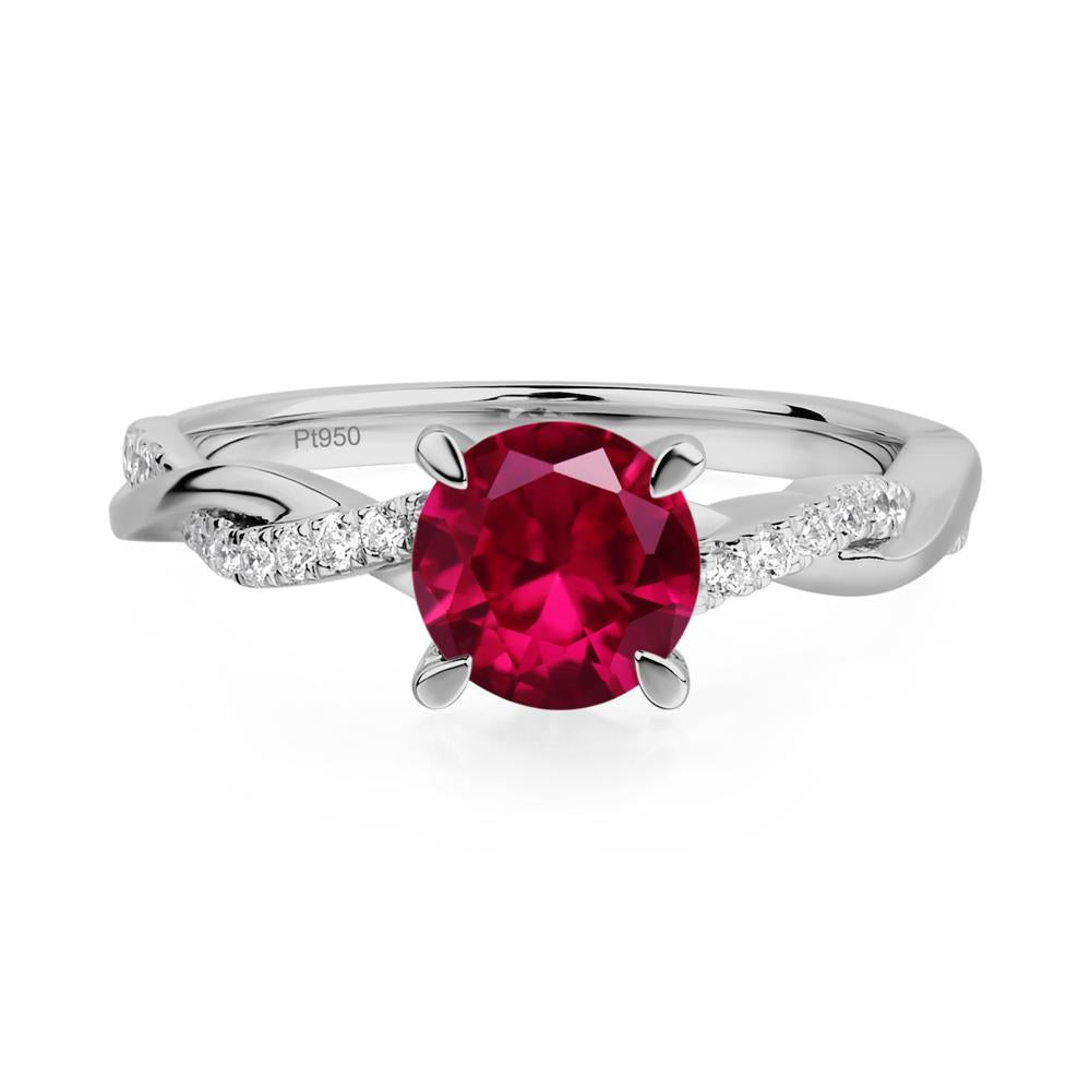 Ruby Twist Ring - LUO Jewelry #metal_platinum