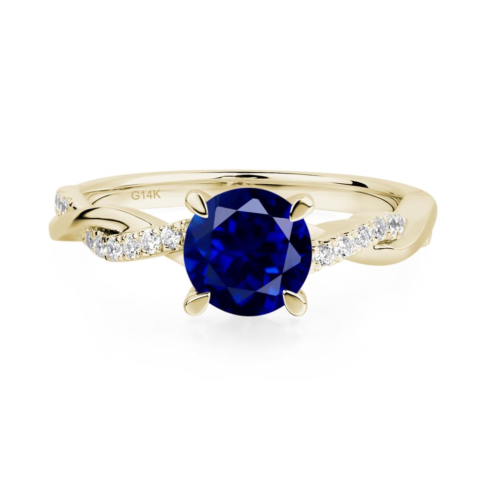 Sapphire Twisted Engagement Ring - LUO Jewelry #metal_14k yellow gold