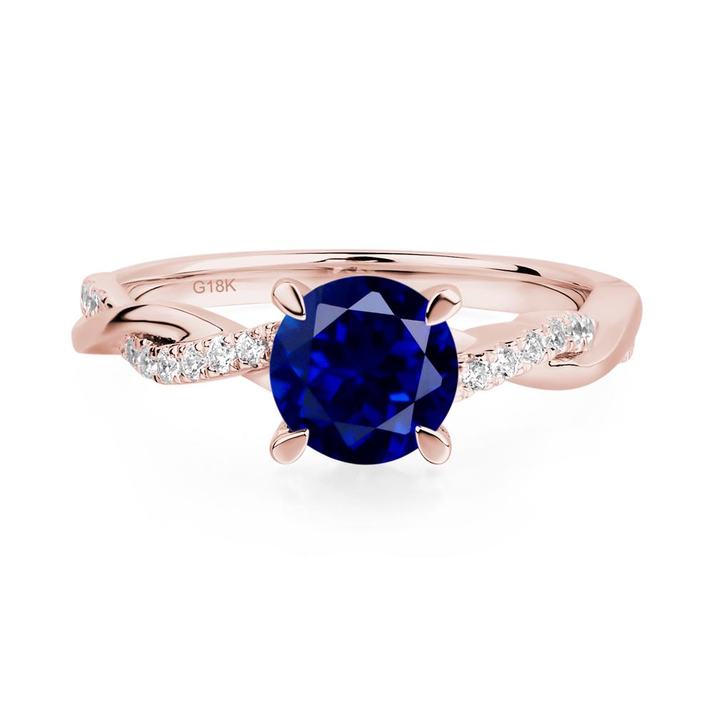 Sapphire Twisted Engagement Ring - LUO Jewelry #metal_18k rose gold