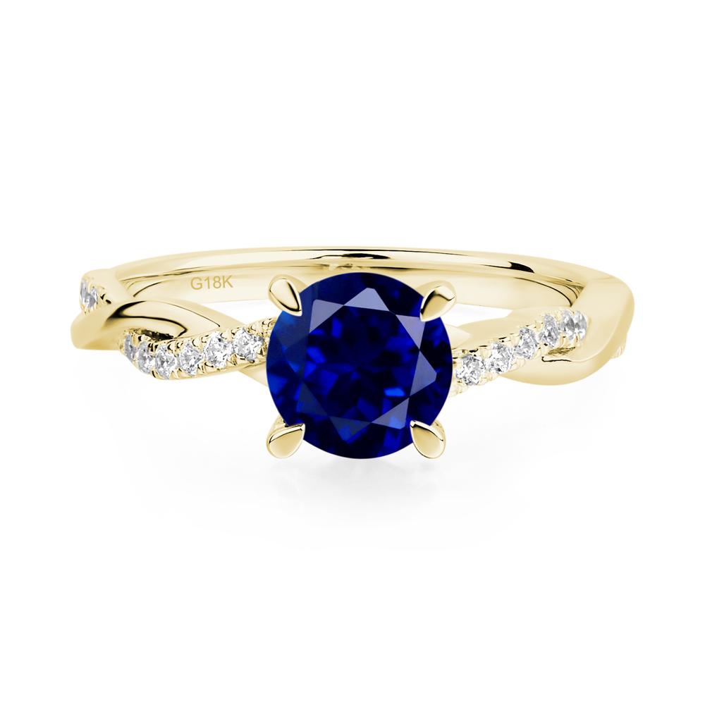 Sapphire Twisted Engagement Ring - LUO Jewelry #metal_18k yellow gold