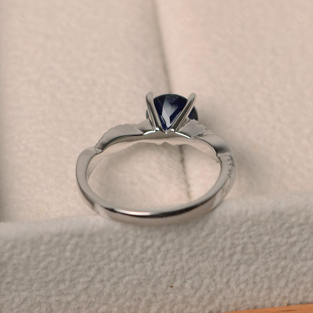 Sapphire Twisted Engagement Ring - LUO Jewelry 