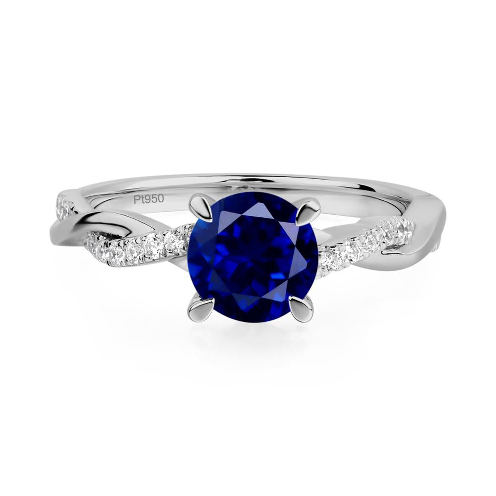 Sapphire Twisted Engagement Ring - LUO Jewelry #metal_platinum