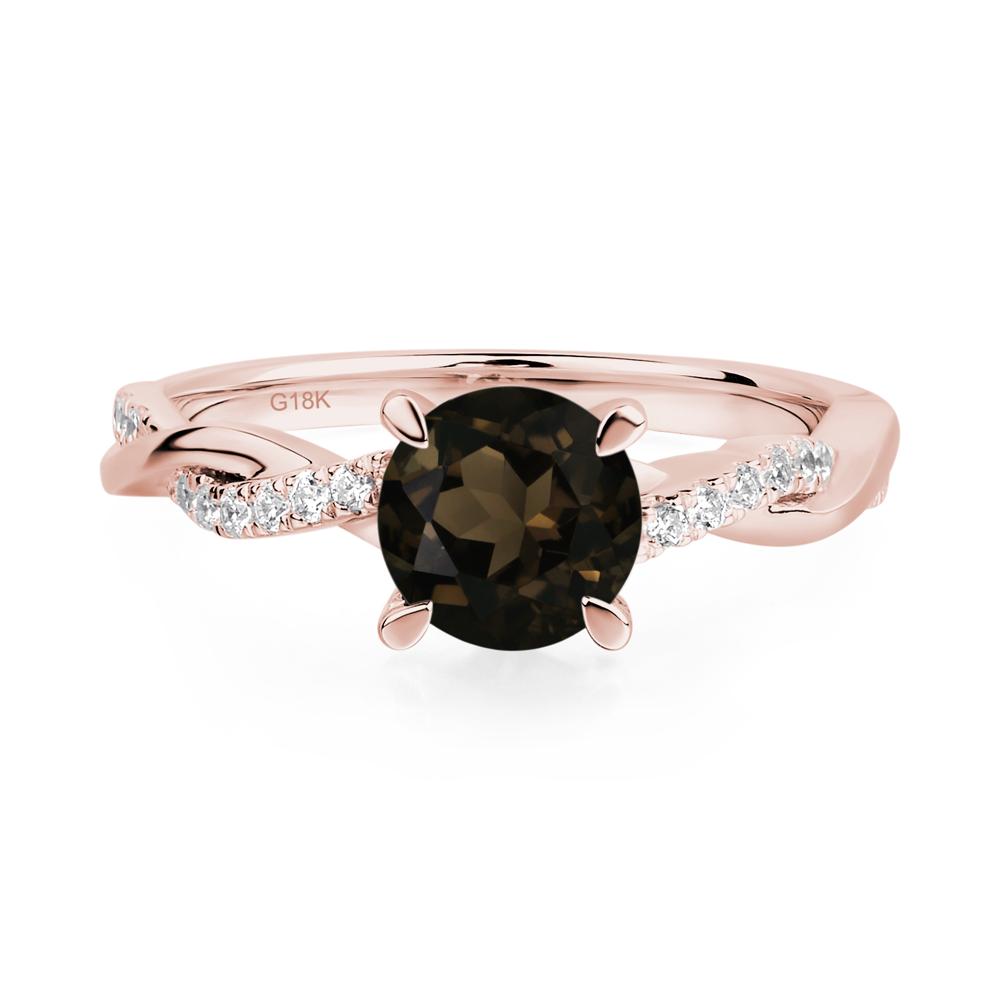 Smoky Quartz Twist Engagement Ring - LUO Jewelry #metal_18k rose gold