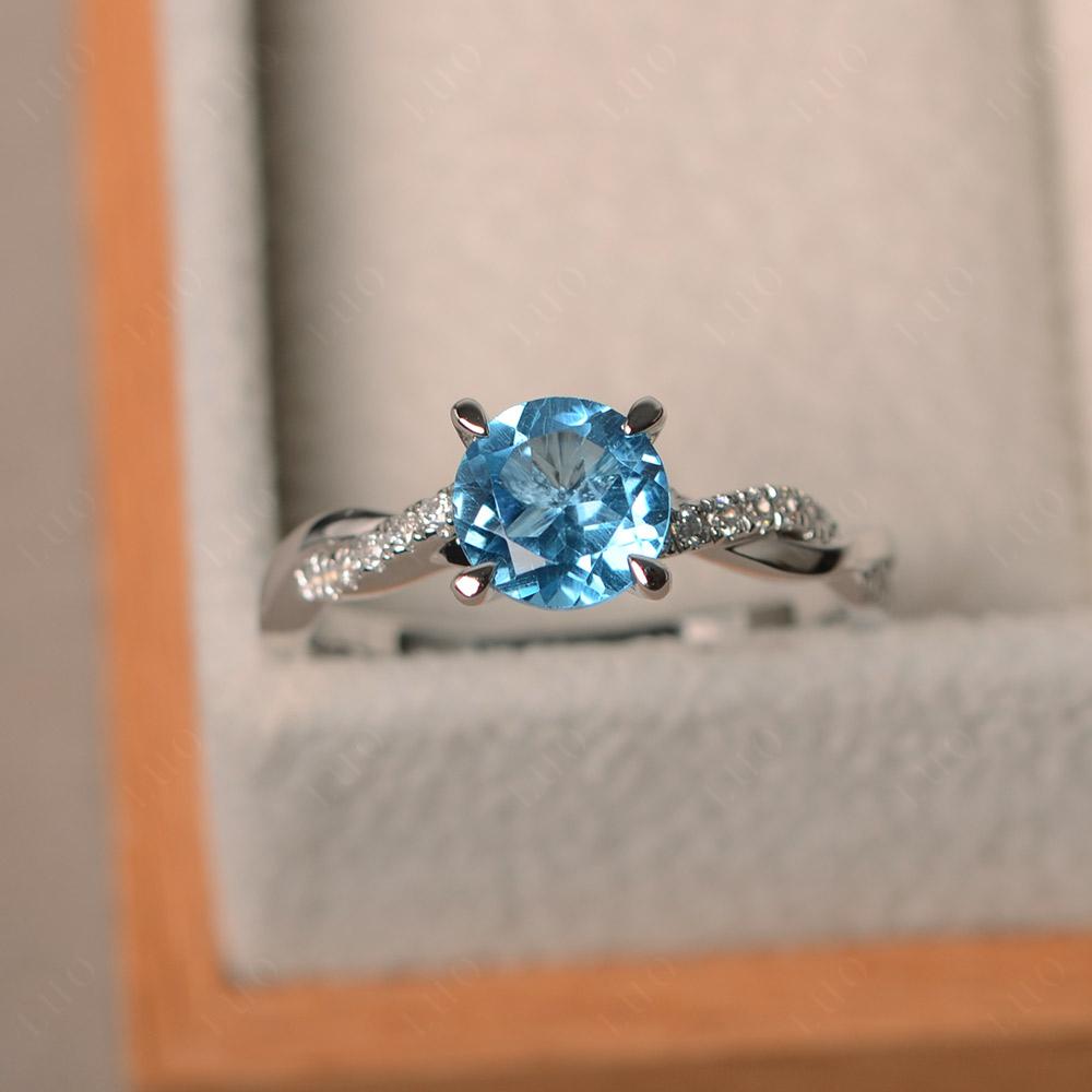 Swiss Blue Topaz Twist Ring - LUO Jewelry 