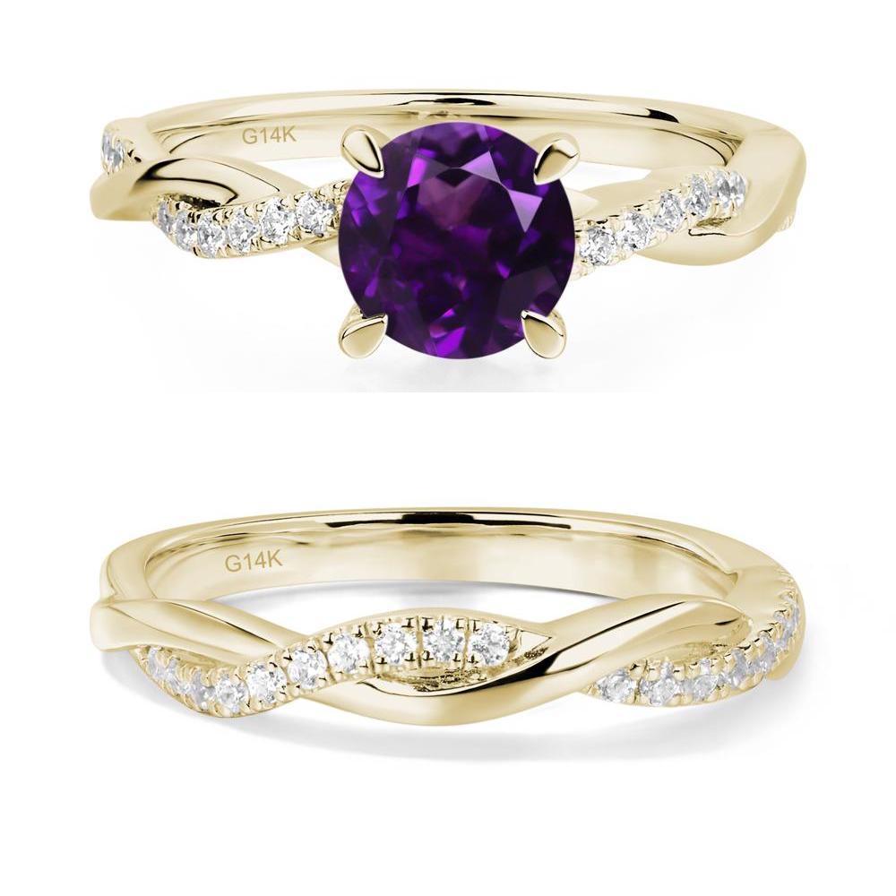 Amethyst Twist Engagement Ring - LUO Jewelry #metal_14k yellow gold