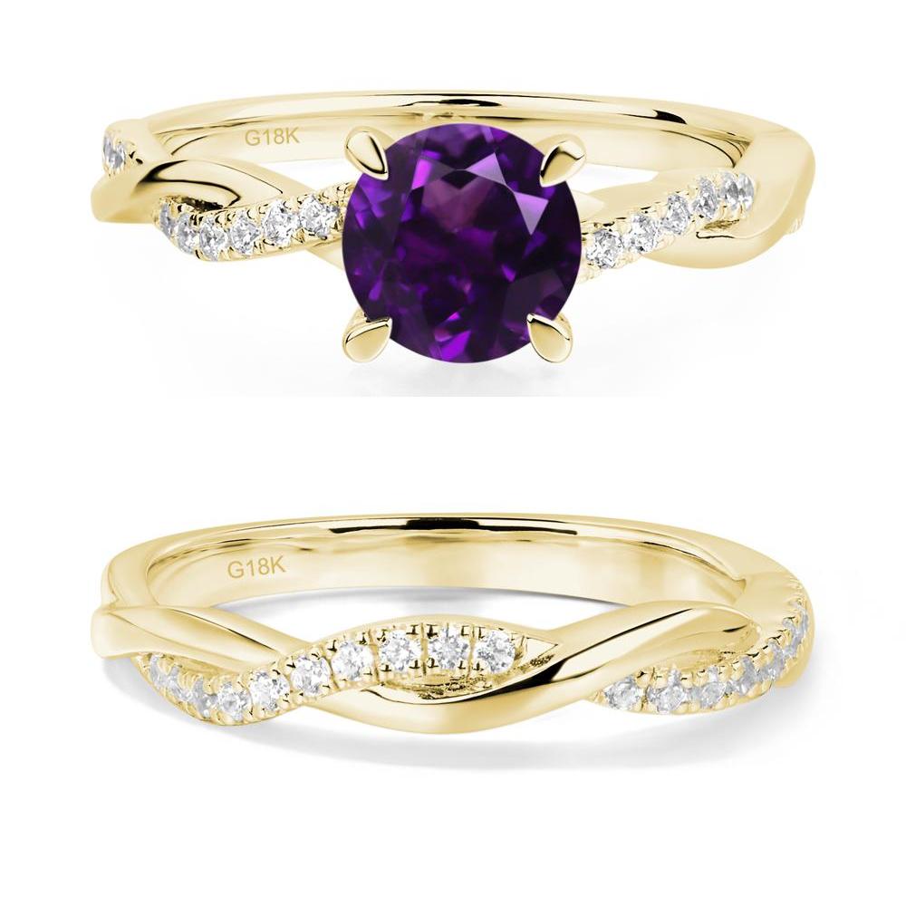 Amethyst Twist Engagement Ring - LUO Jewelry #metal_18k yellow gold