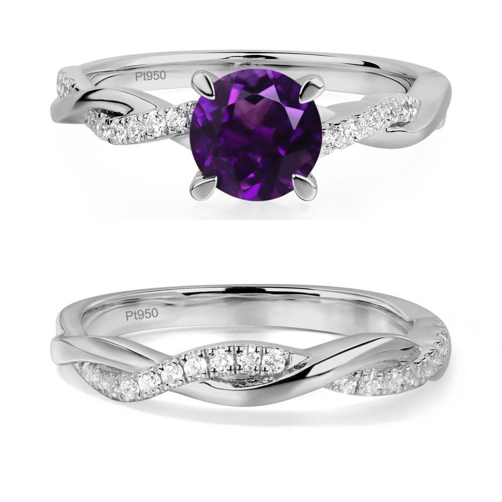 Amethyst Twist Engagement Ring - LUO Jewelry #metal_platinum