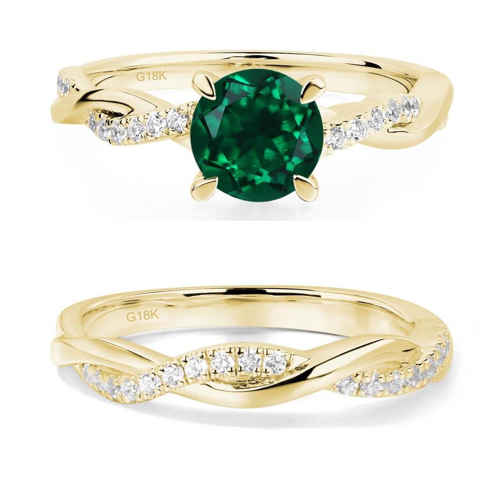 Emerald Twist Engagement Ring - LUO Jewelry #metal_18k yellow gold