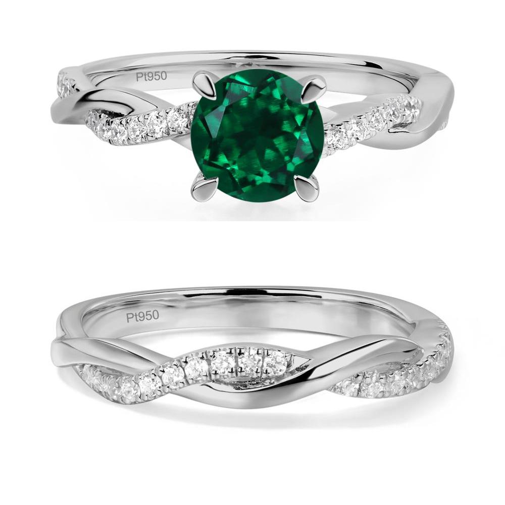 Emerald Twist Engagement Ring - LUO Jewelry #metal_platinum