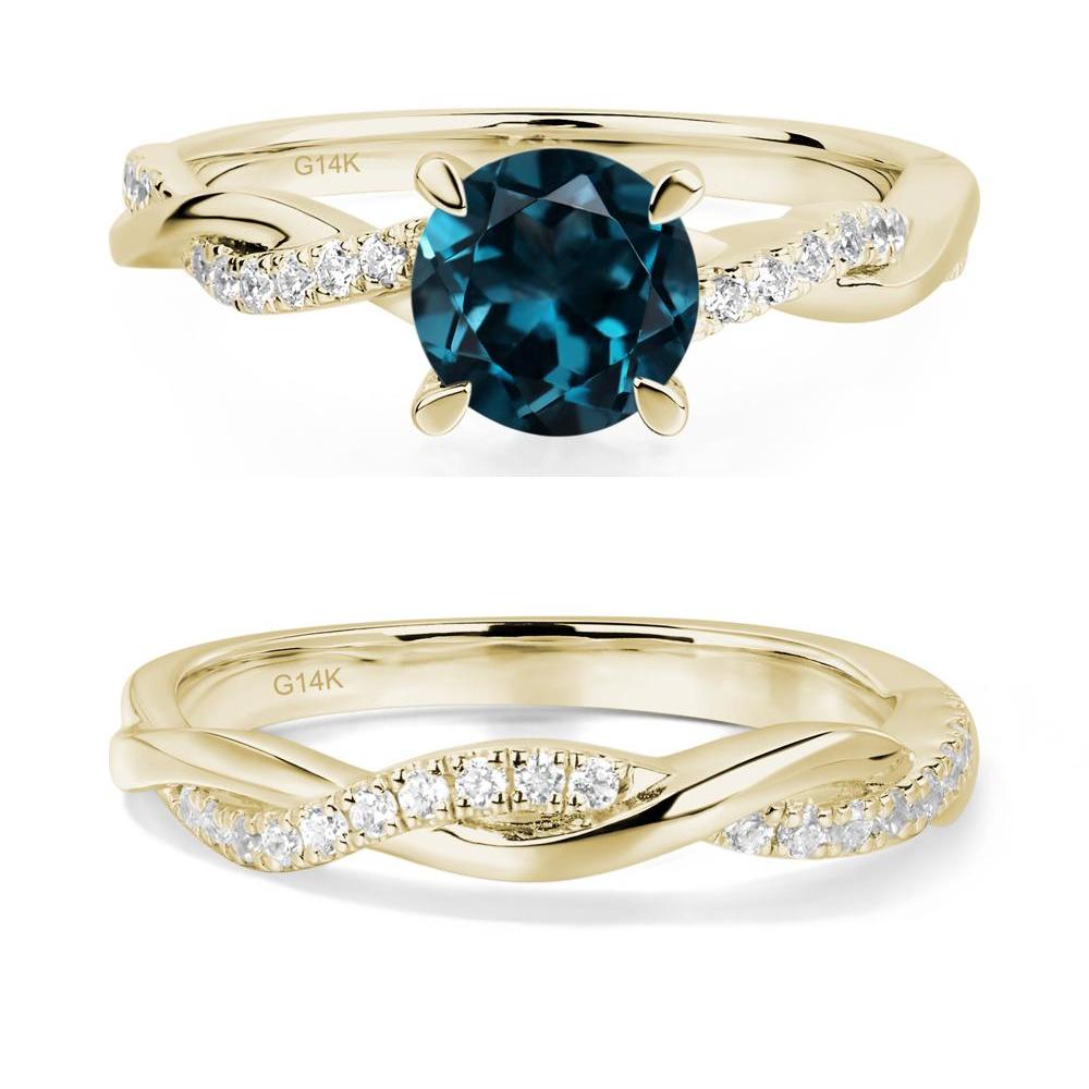 London Blue Topaz Twist Ring - LUO Jewelry #metal_14k yellow gold