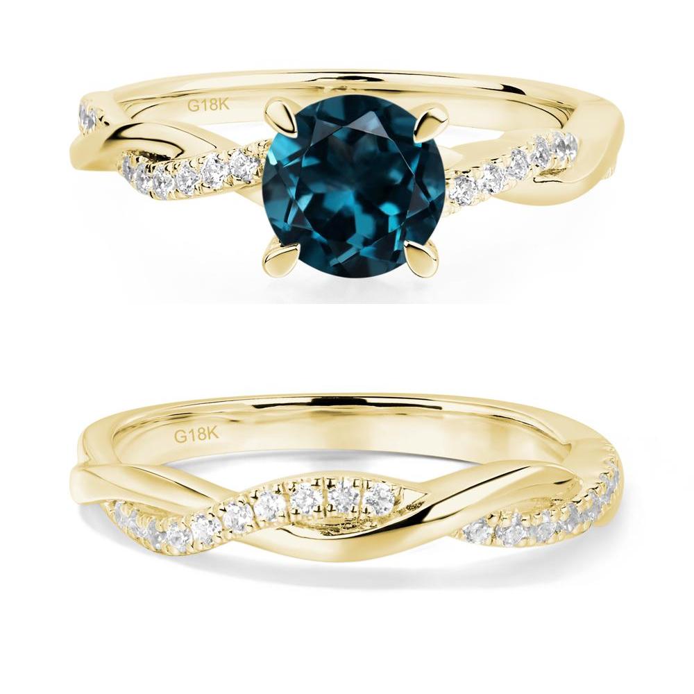 London Blue Topaz Twist Ring - LUO Jewelry #metal_18k yellow gold