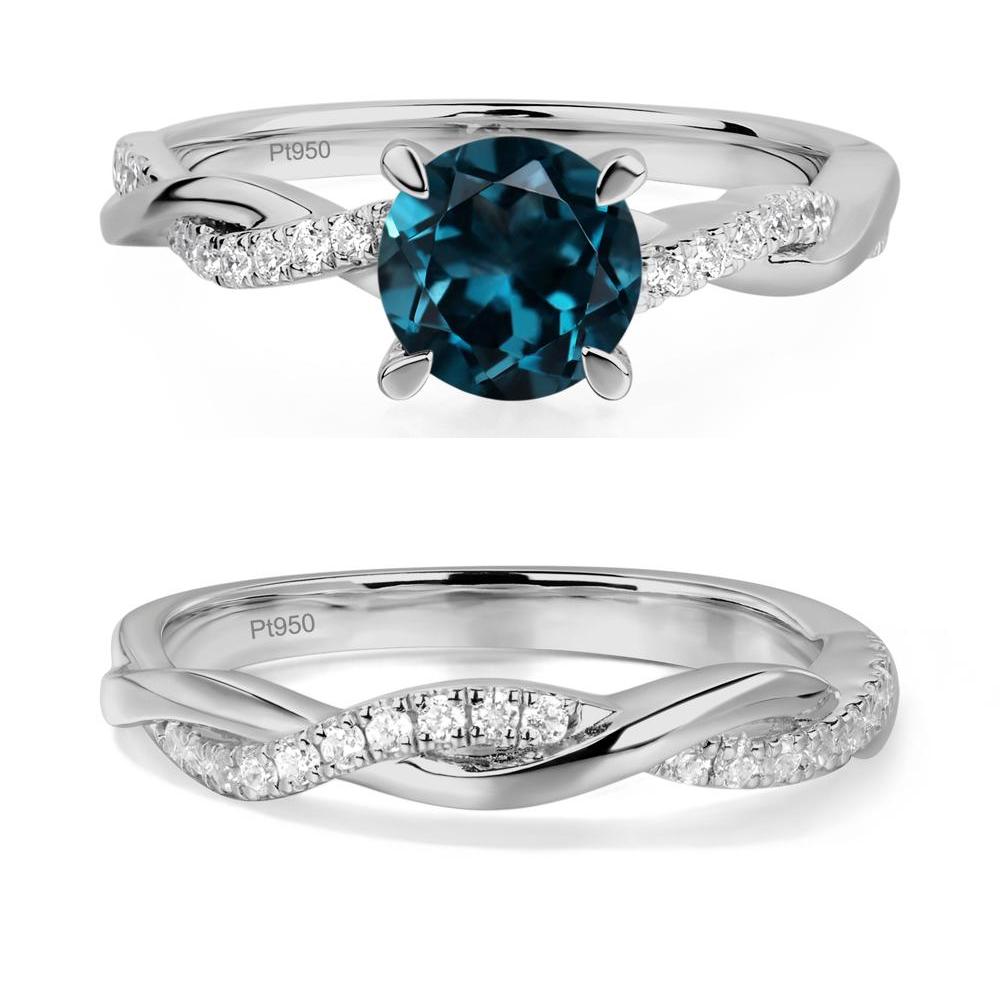 London Blue Topaz Twist Ring - LUO Jewelry #metal_platinum