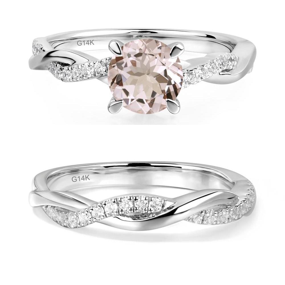 Morganite Twist Ring - LUO Jewelry #metal_14k white gold