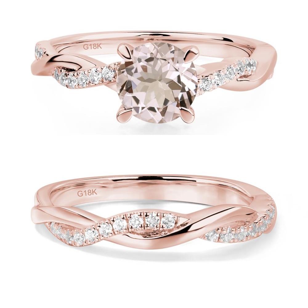 Morganite Twist Ring - LUO Jewelry #metal_18k rose gold