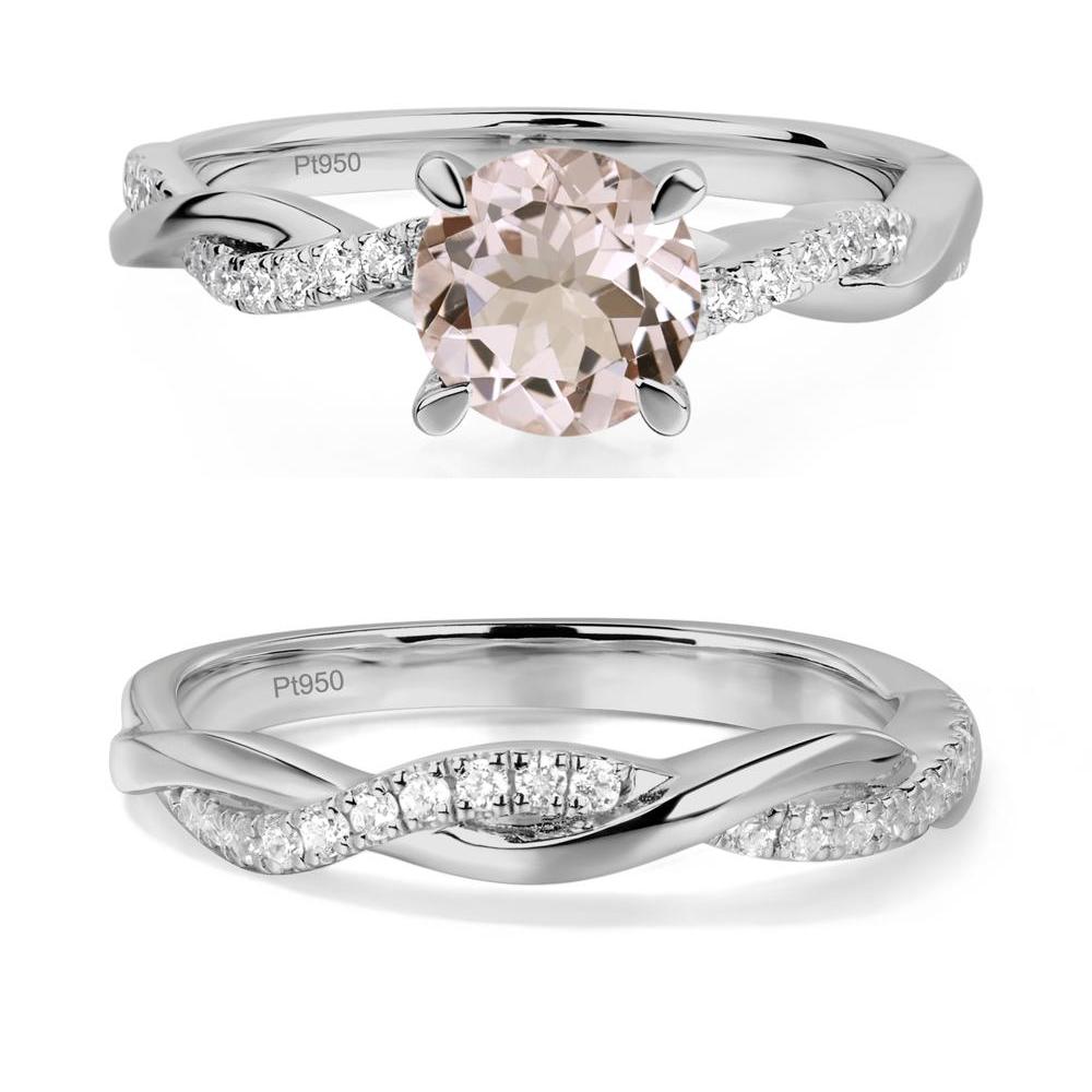 Morganite Twist Ring - LUO Jewelry #metal_platinum