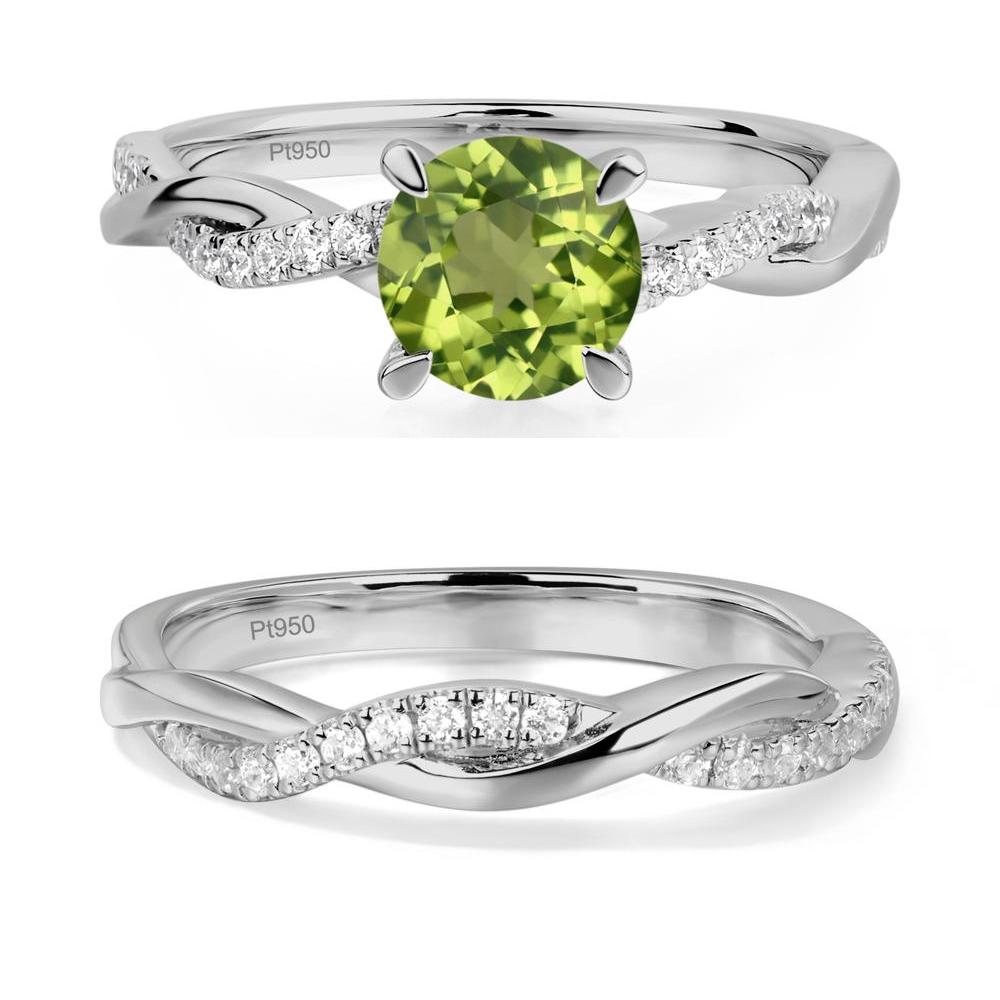 Peridot Twisted Engagement Ring - LUO Jewelry #metal_platinum