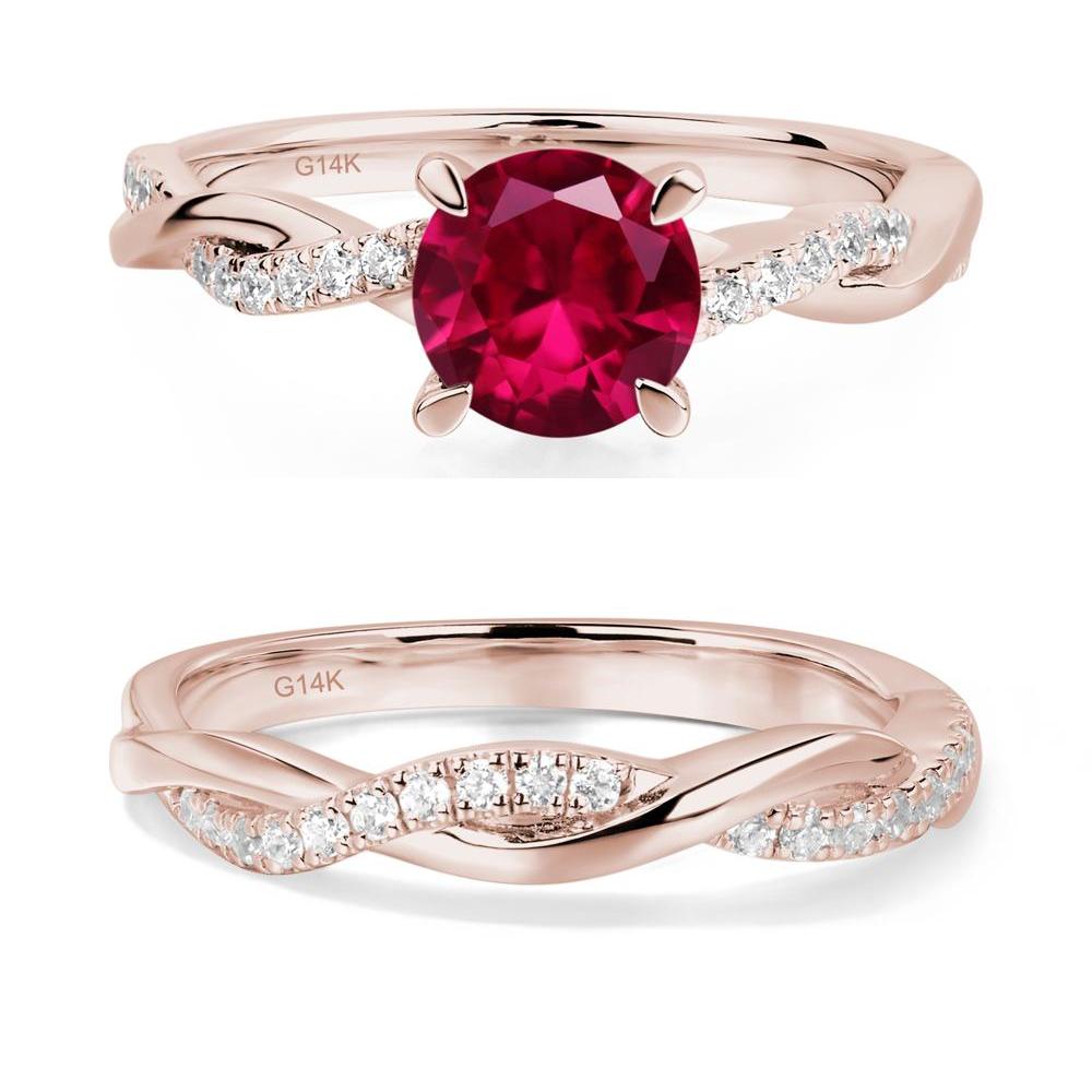 Ruby Twist Ring - LUO Jewelry #metal_14k rose gold