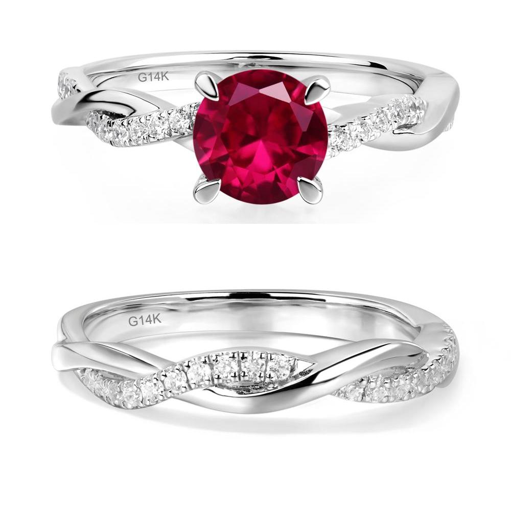 Ruby Twist Ring - LUO Jewelry #metal_14k white gold