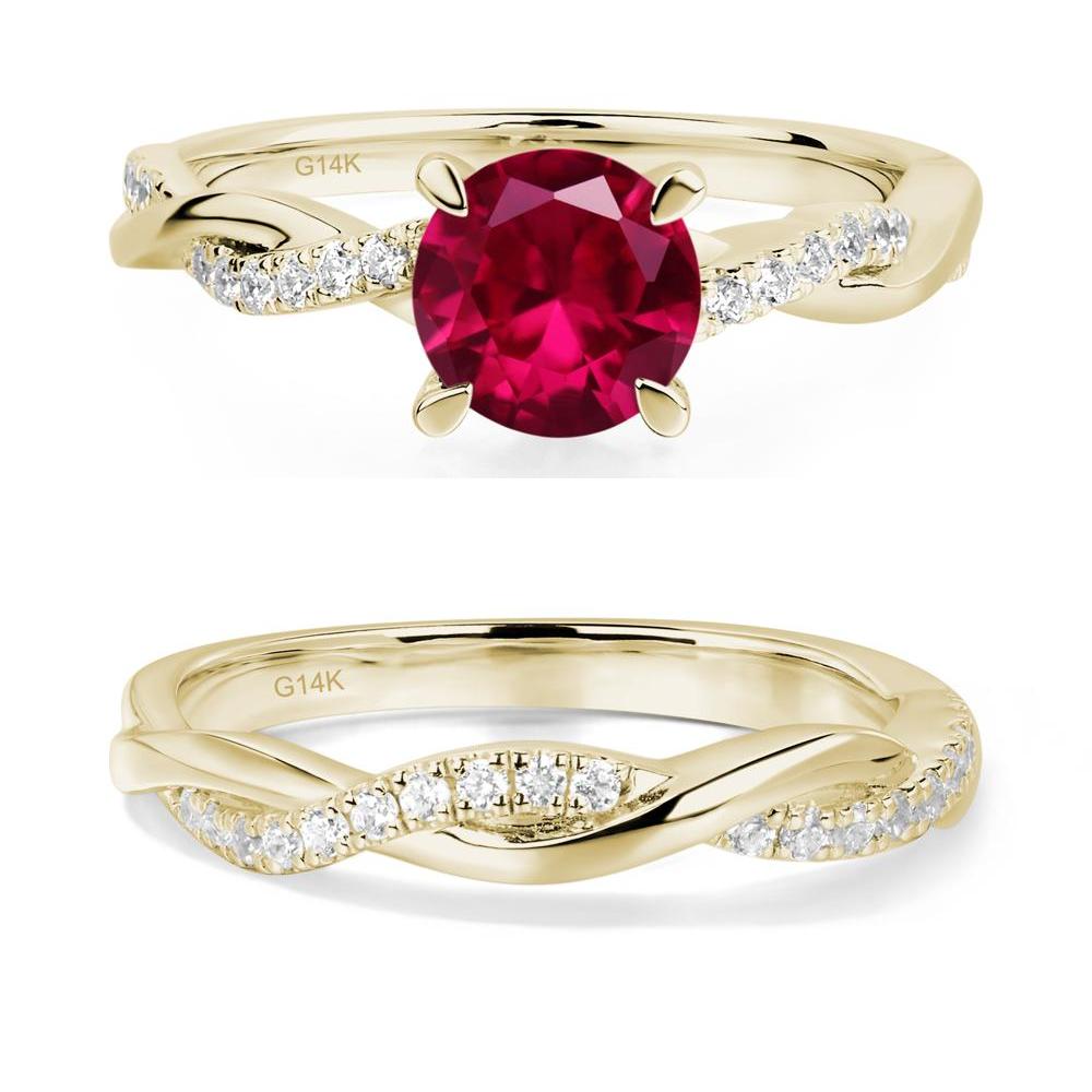 Ruby Twist Ring - LUO Jewelry #metal_14k yellow gold