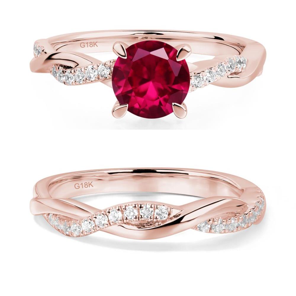 Ruby Twist Ring - LUO Jewelry #metal_18k rose gold