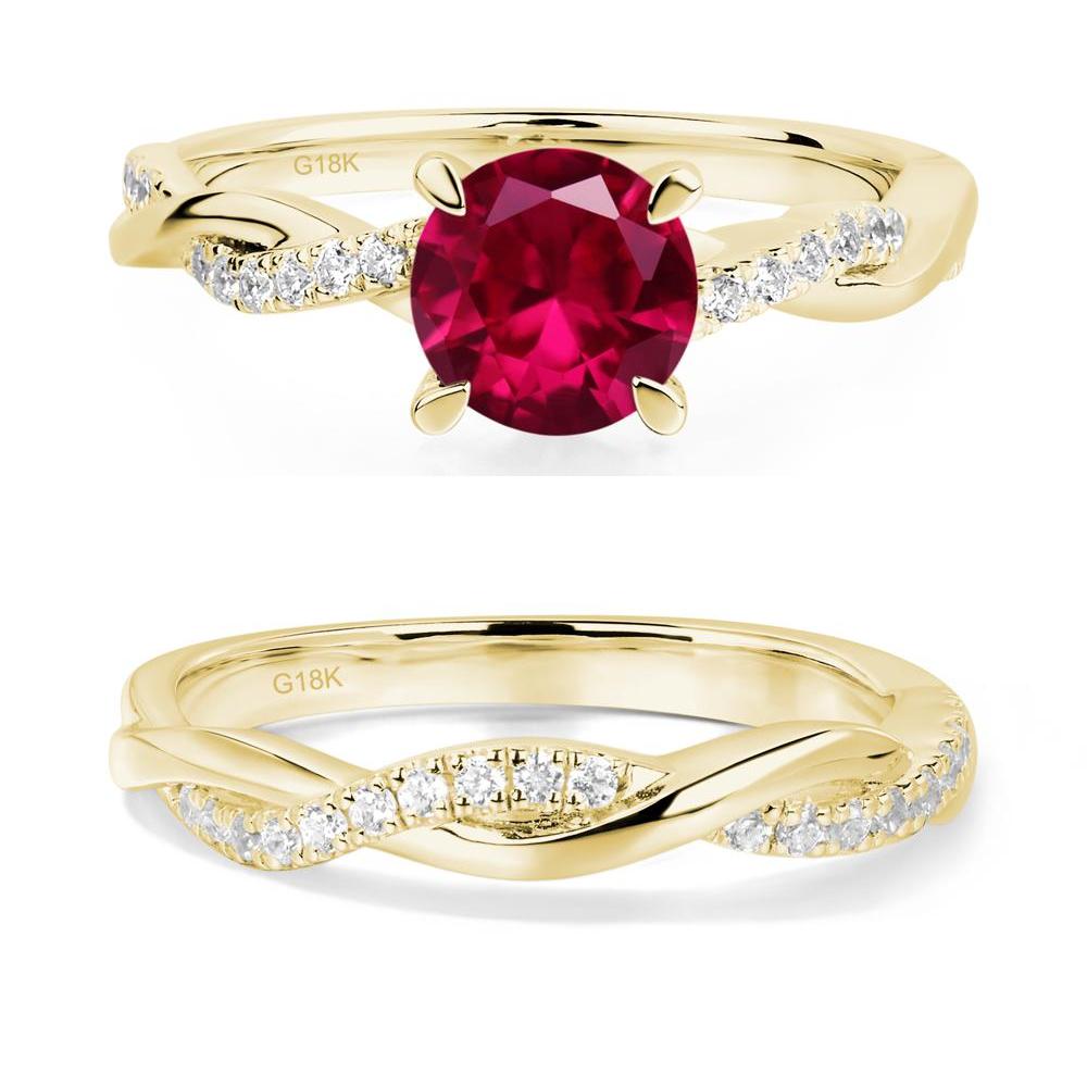 Ruby Twist Ring - LUO Jewelry #metal_18k yellow gold