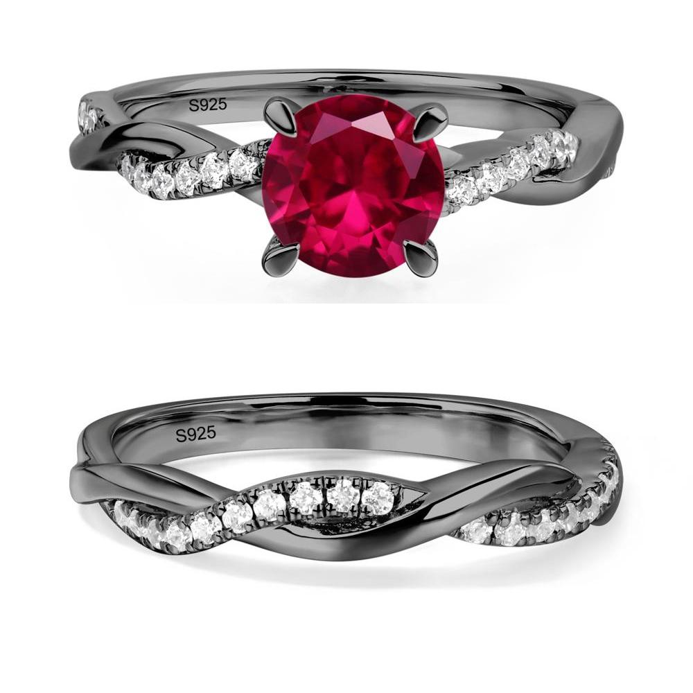 Ruby Twist Ring - LUO Jewelry #metal_black finish sterling silver