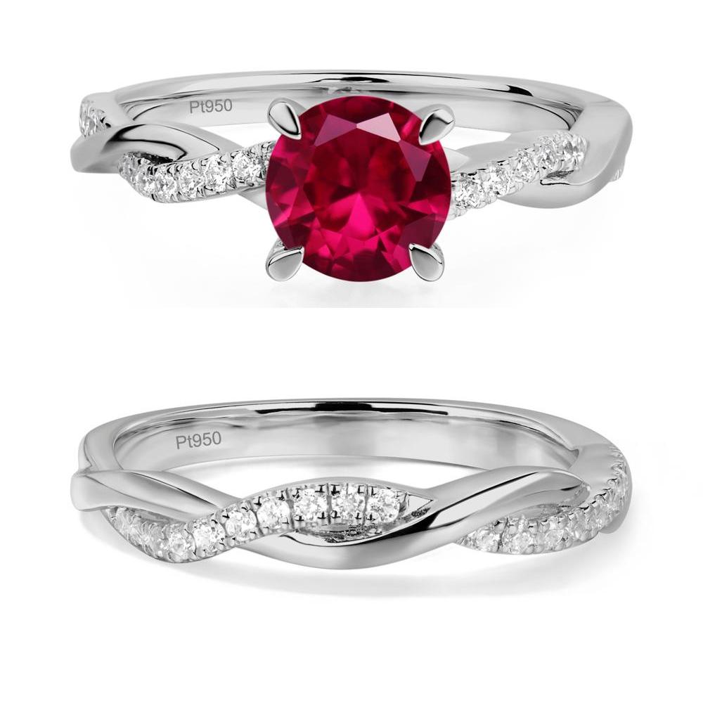 Ruby Twist Ring - LUO Jewelry #metal_platinum