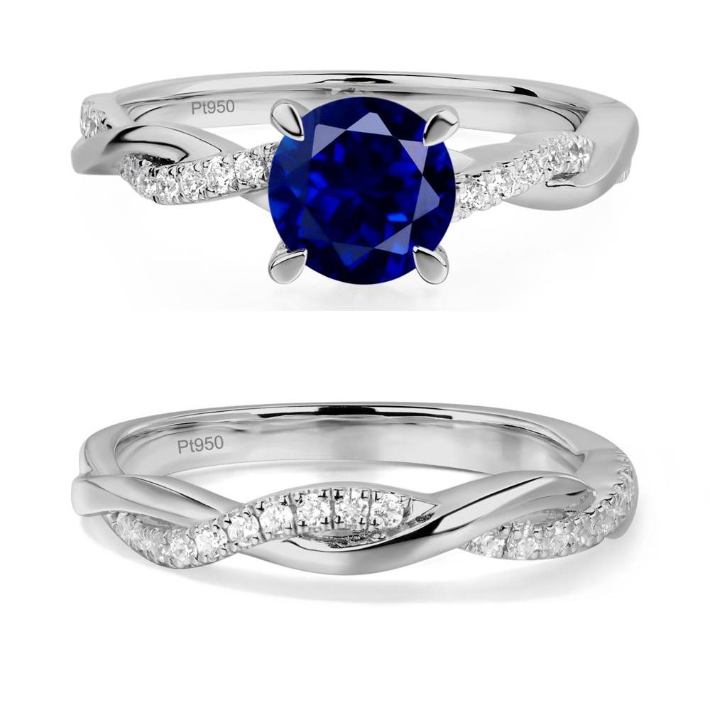 Sapphire Twisted Engagement Ring - LUO Jewelry #metal_platinum