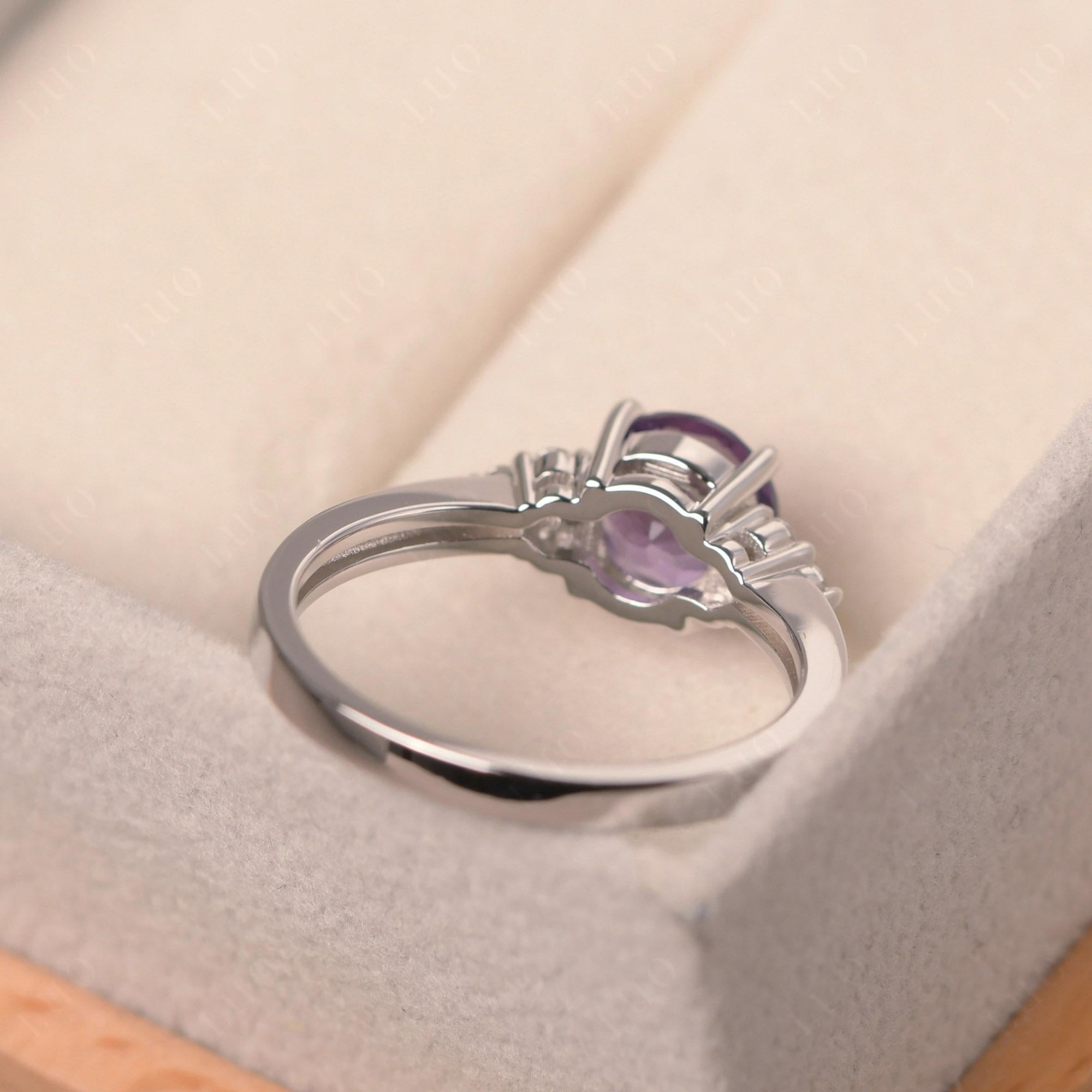 Round Cut Amethyst Engagement Ring - LUO Jewelry 