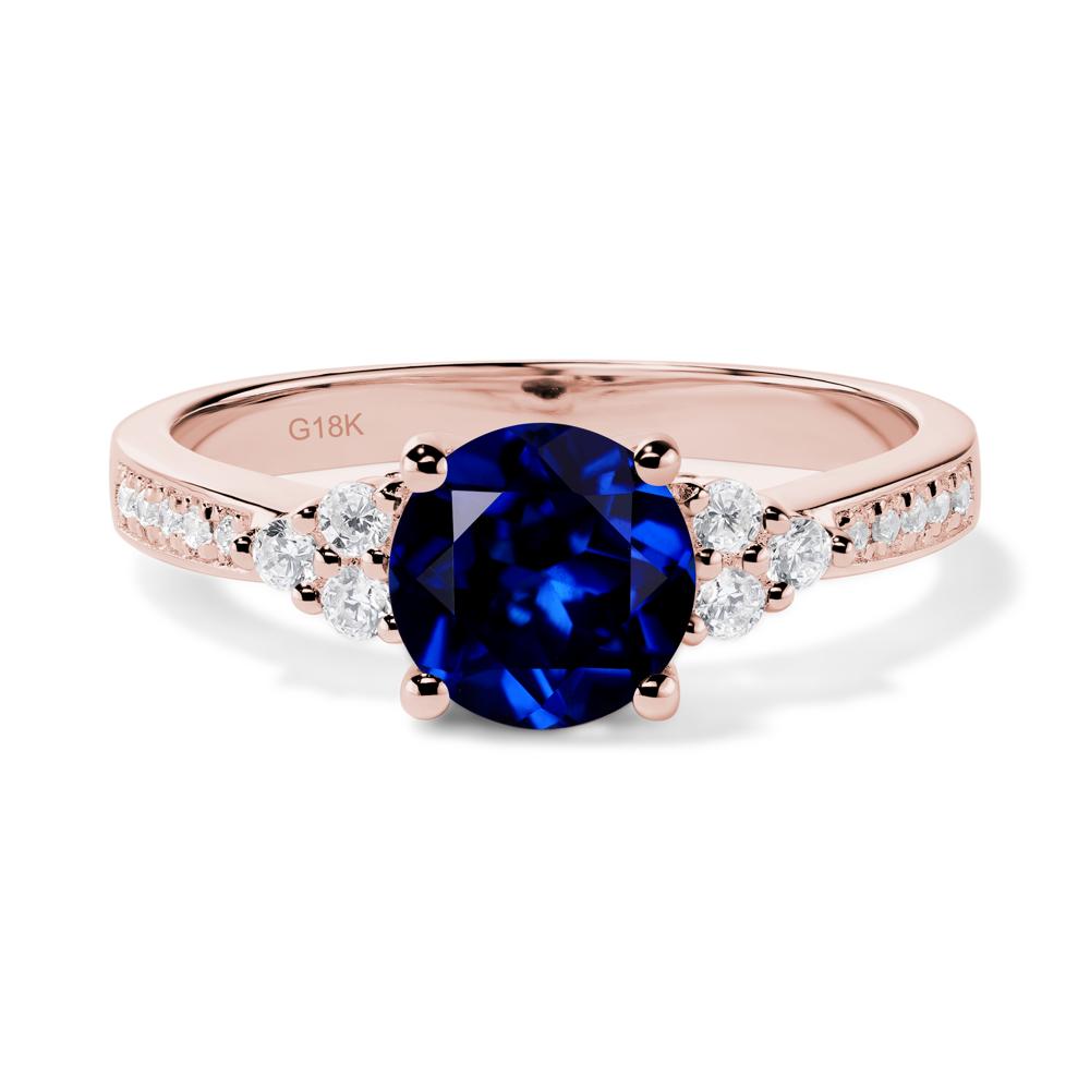 Round Cut Sapphire Engagement Ring - LUO Jewelry #metal_18k rose gold