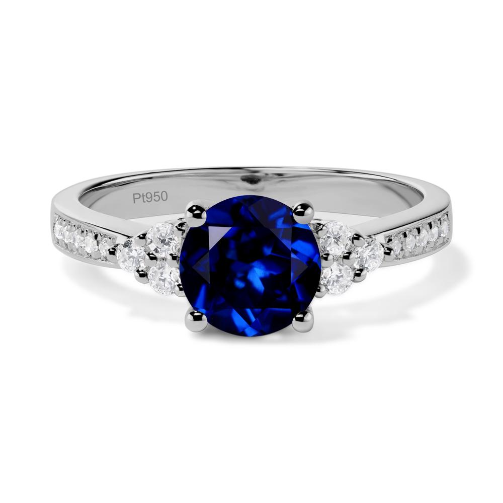 Round Cut Sapphire Engagement Ring - LUO Jewelry #metal_platinum