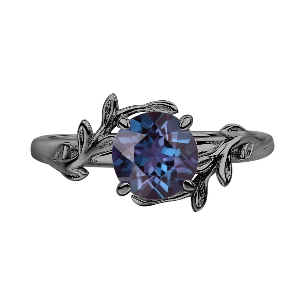 Alexandrite Vine Engagement Ring - LUO Jewelry #metal_black finish sterling silver