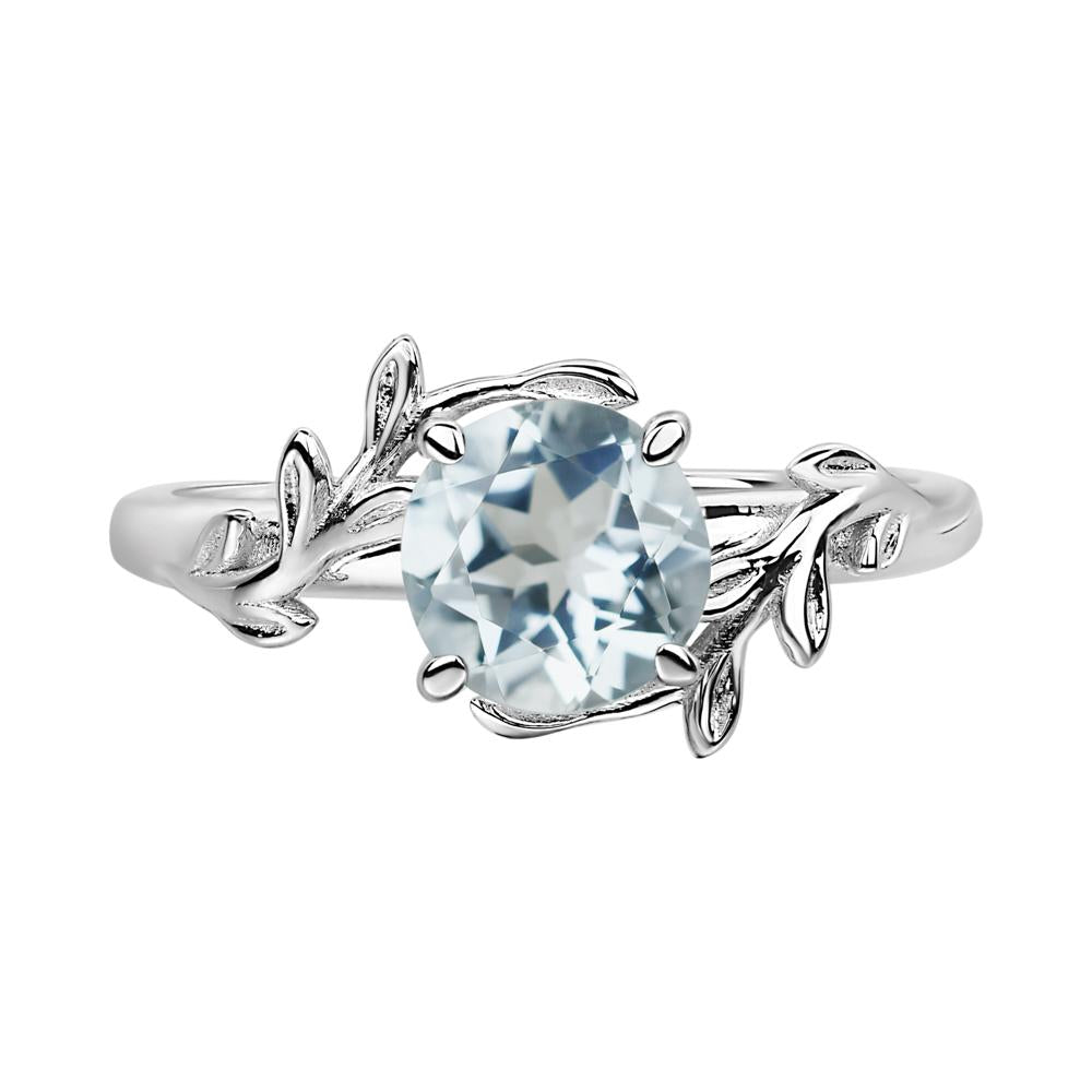 Aquamarine Leaf and Vine Ring - LUO Jewelry #metal_sterling silver