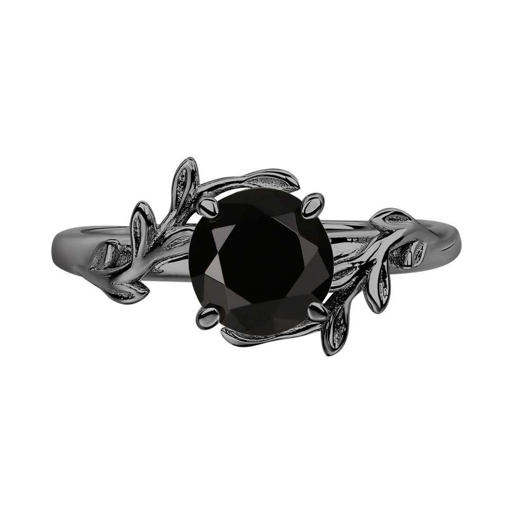 Black Spinel Vine Ring - LUO Jewelry #metal_black finish sterling silver