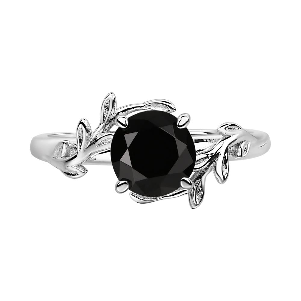 Black Spinel Vine Ring - LUO Jewelry #metal_sterling silver