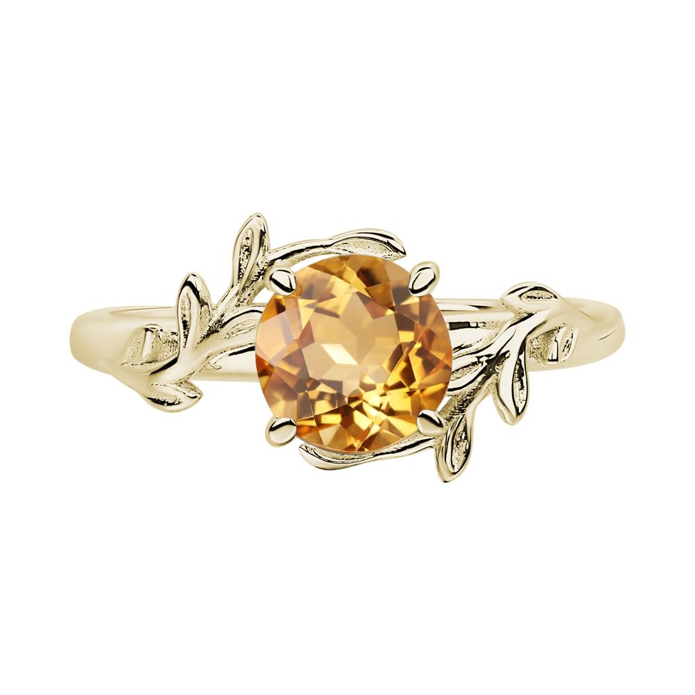 Citrine Leaf and Vine Ring - LUO Jewelry #metal_14k yellow gold