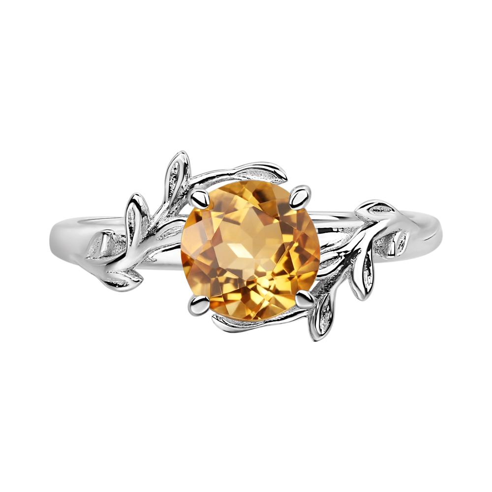 Citrine Leaf and Vine Ring - LUO Jewelry #metal_18k white gold