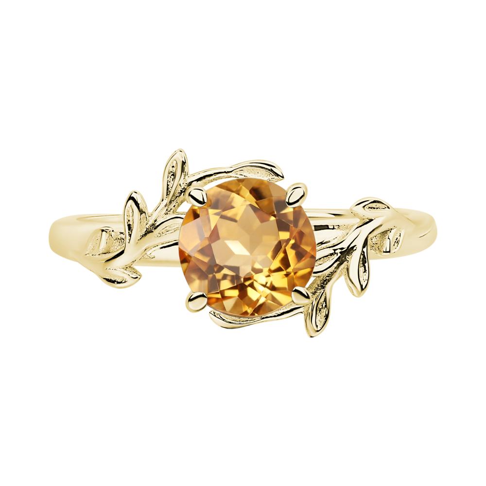 Citrine Leaf and Vine Ring - LUO Jewelry #metal_18k yellow gold