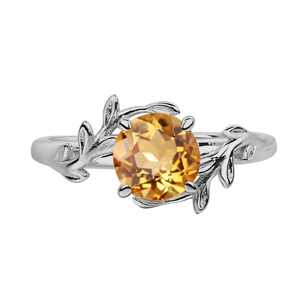 Citrine Leaf and Vine Ring - LUO Jewelry #metal_platinum