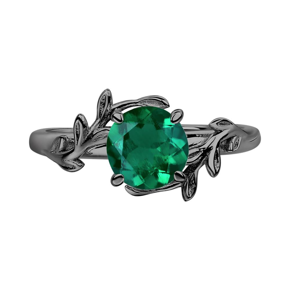 Emerald Vine Engagement Ring - LUO Jewelry #metal_black finish sterling silver