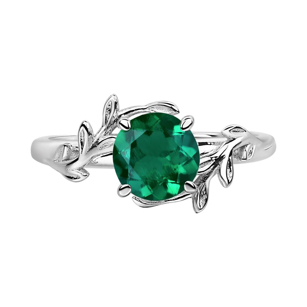 Emerald Vine Engagement Ring - LUO Jewelry #metal_sterling silver