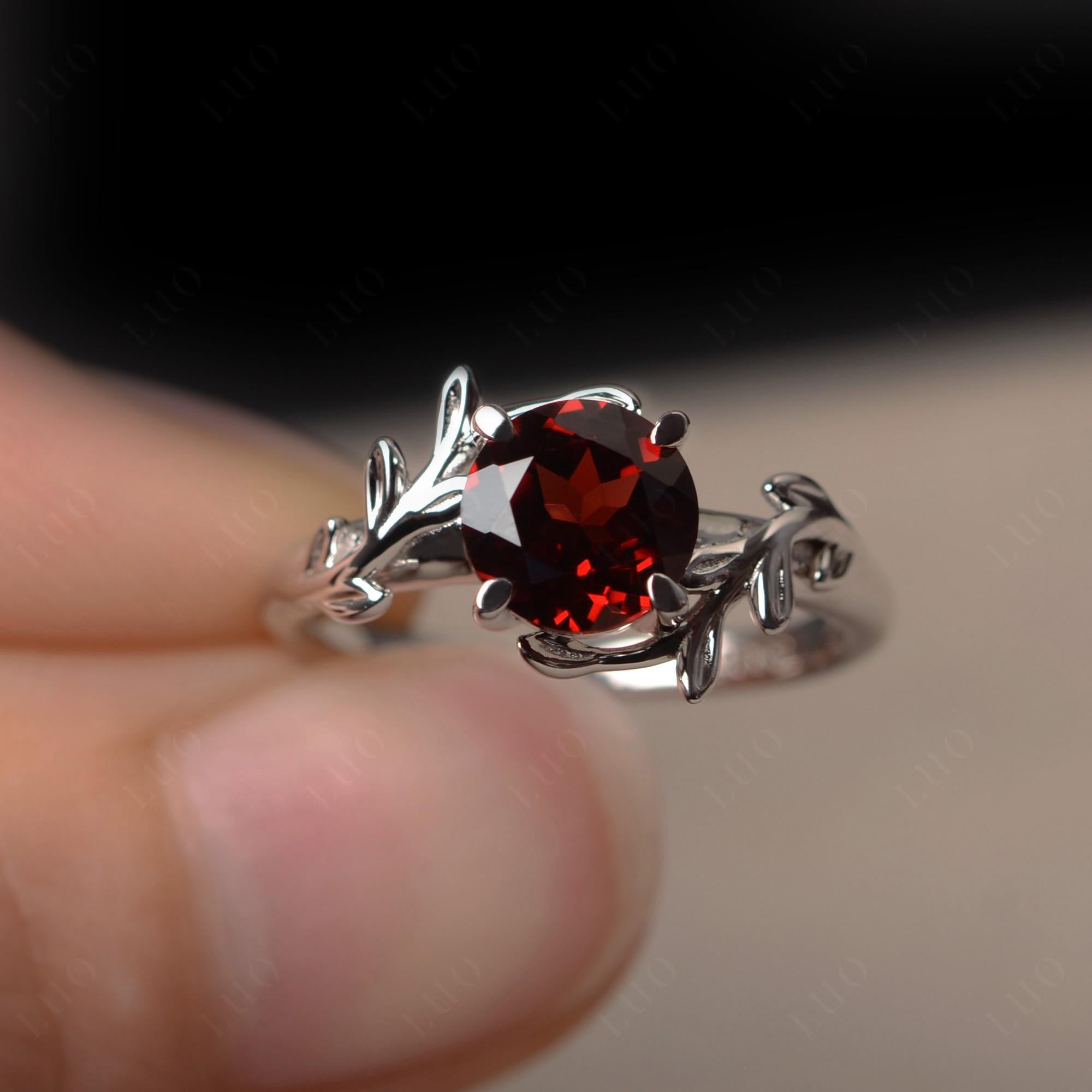 Garnet Vine Ring - LUO Jewelry 